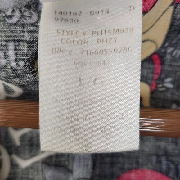 Disney Women's Large Winnie the Pooh Eeyore Black 3 Pocket Scrub Top Colorful - Picture 6 of 10